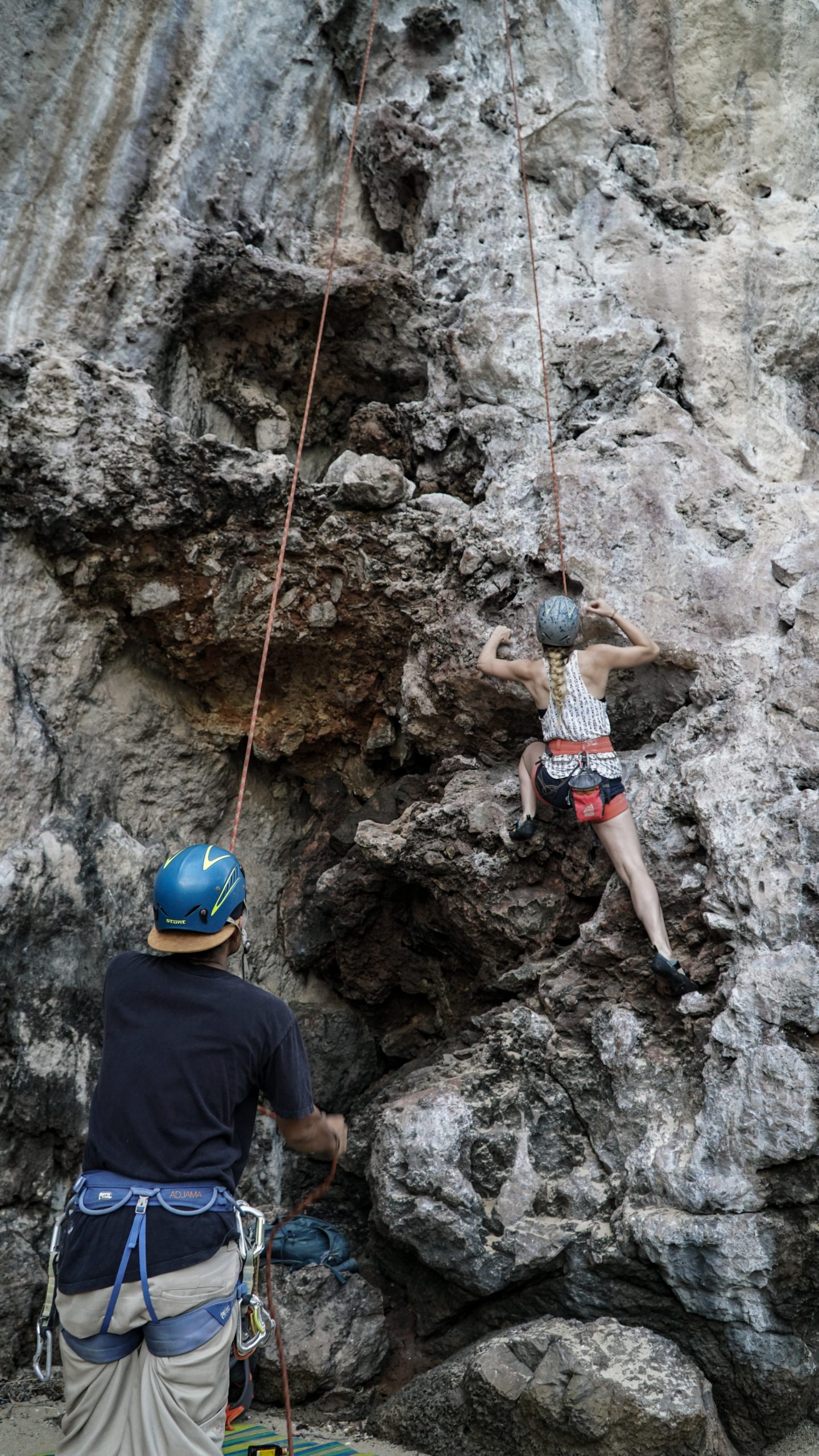 rock climber in Railay Beach thailand
