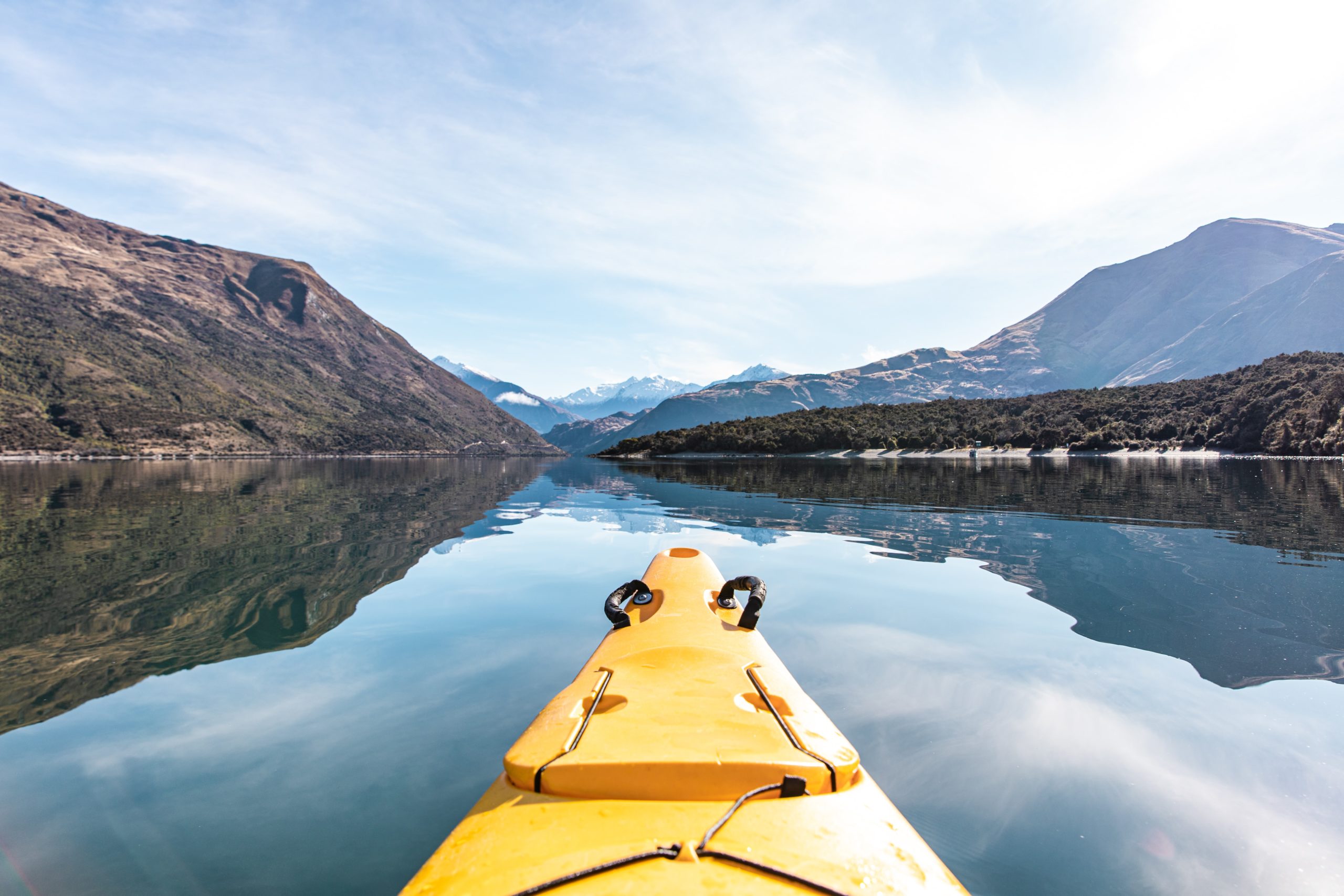 kayaker in Lake Wanaka  New Zealand