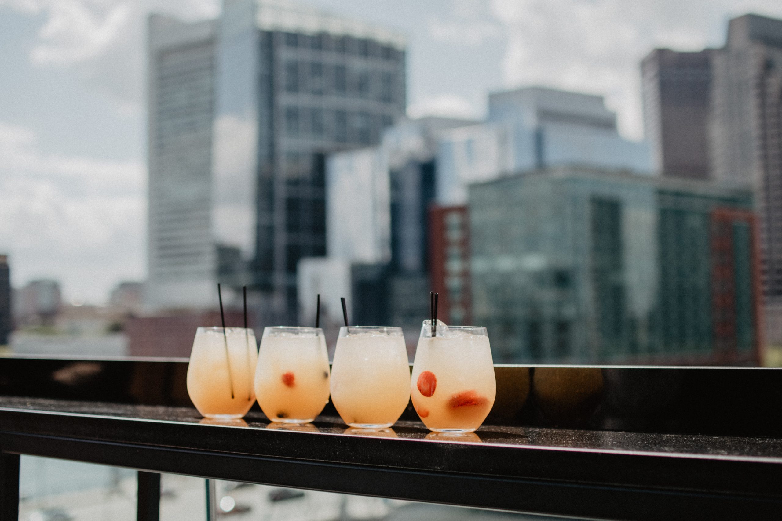 Fresh cocktails are best enjoyed in front of this skyline during a weekend in Boston. 